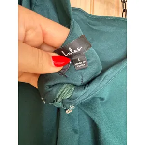 NWOT Lulus Baby, You're The One Dark Green Sleeveless Bodycon Midi Dress Party L thumbnail 6