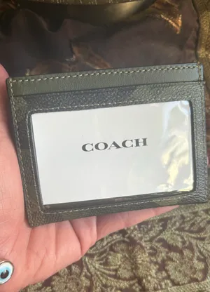 Coach Authentic  leather large slim card case with ID window. thumbnail 5