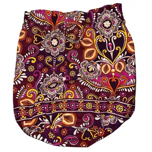 Vera Bradley Safari Sunset Drawstring bucket bag warm colors 12" X 12" wipe away thumbnail 1