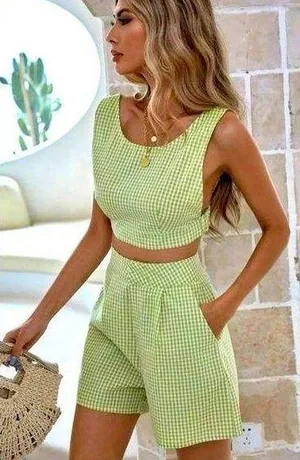 SHEIN GINGHAM Two Piace Set thumbnail 1