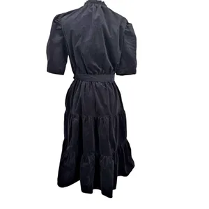 Draper James Puff Sleeve Tiered Ruffle Neck Button Micro Corduroy Belted Dress thumbnail 7