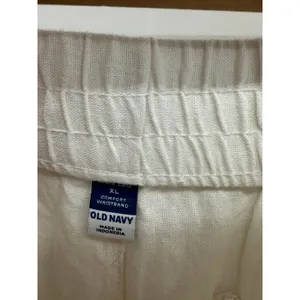 Old Navy Womens White Wide Leg High‎ Rise Linen Blend Pants Size XL Stretch Pull thumbnail 6