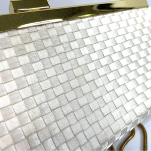 Lord & Taylor Cream Weave Purse Clutch thumbnail 5