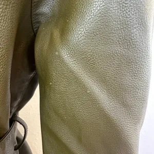 Rosetta Getty Olive Green Faux Leather Trench Coat SMALL Belted Office Work $555 thumbnail 15