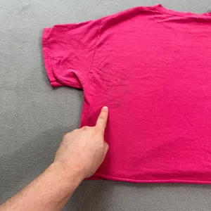 Believe Cropped T Shirt Women's Medium Gildan Hot Pink Graphic Short Sleeve Baby thumbnail 8
