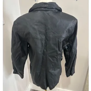 Wilsons The Leather Experts Black Leather Zip Front Jacket Womens‎ Large L thumbnail 4