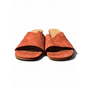 Anthropologie Rust Suede Block Heel Mule Sandals EU 37 US 6 Minimal Spain thumbnail 7