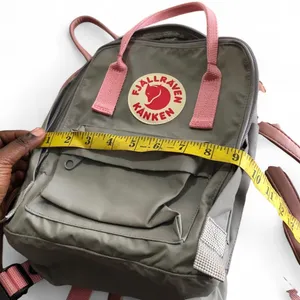 Fjällräven Kanken Mini Backpack Two Tone Fog Grey Pink Preppy School Travel Festival Hiking Outdoor Gorpcore Vinylon Water-Resistant, Classic Design Like New w/ seat pad inserts thumbnail 6