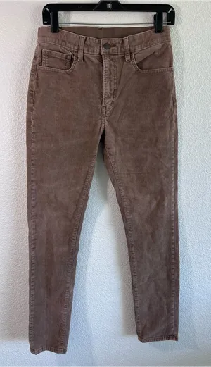 Uniqlo Women's Ezy Corduroy Low Rise Skinny Tapered Pants thumbnail 1