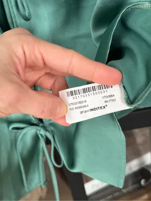 Zara tie front bows satin-finish emerald tank top vneck going out thumbnail 7
