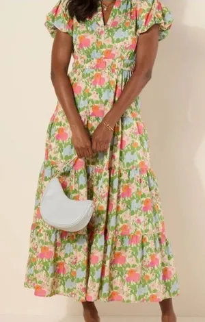 Entro Vibrant Floral Midi Dress Like New thumbnail 1