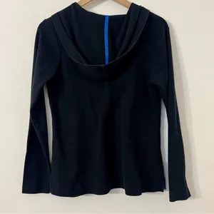 Vintage Lauren Ralph Lauren Women’s Black Hooded Shirt Long size small thumbnail 2
