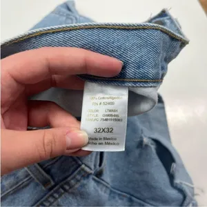 The Vintage Shop George High Waisted Rigid Denim Rolled Hem Distressed Cutoff Denim Shorts 32 Y2K thumbnail 6