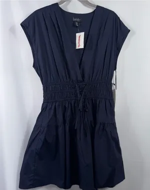 Nicole Miller New York Navy Tiered Dress Small NWT thumbnail 1