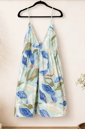 Abercrombie & Fitch Floral Sundress Sleeveless Mini Dress Blue Size S thumbnail 1