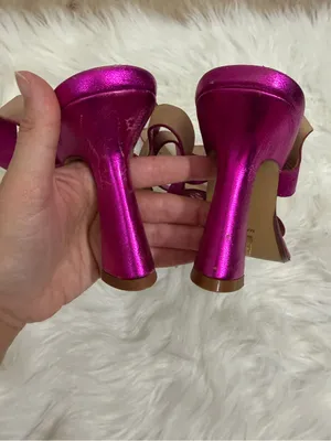 Free People Collection Candice Sandals Heels Metallic Magenta 37.5 thumbnail 10