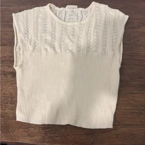 Free People Cream Crew Neck Sweater thumbnail 1