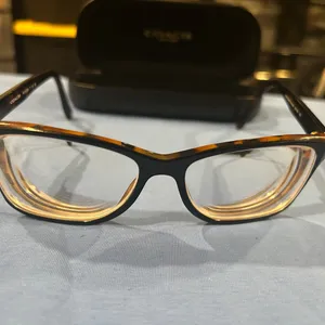 Coach Black and Brown Tortoise Frame Eyeglasses Frame and Coach Hard Case only. thumbnail 7