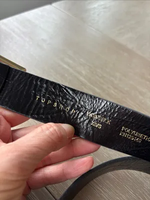 Topshop Black Leather Belt with Gold Buckle thumbnail 3
