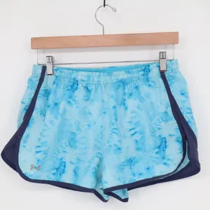 Under Armour Shorts Womens SM HeatGear Fitted Blue Tie Dye Athletic Good thumbnail 3