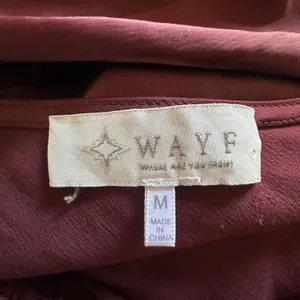 Wayf M burgundy slip dress long maxi lace trim V-neck Satin Ox Blood Women thumbnail 5