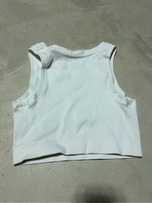 Aerie offline White Ribbed stretch medium support Crop Tank Top medium thumbnail 4