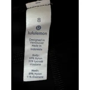 Lululemon Black Lace Up Mesh Hem High Rise 7/8 Leggings Women's Size 8 Yoga Gym thumbnail 6