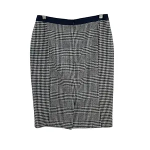 Boden British Tweed Pencil Skirt‎ Houndstooth Plaid Navy Blue Size US 6R thumbnail 7