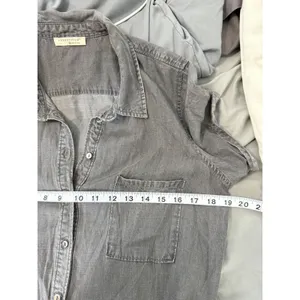 Lovestitch Grey Tencel Short Sleeve Button Down Shirt Dress Medium‎ I-70854W-MXX thumbnail 5