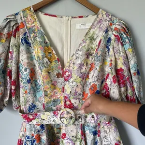 ZIMMERMANN Clover Paneled Mini Dress 100% Linen Spliced Multi Floral Size 2 thumbnail 7