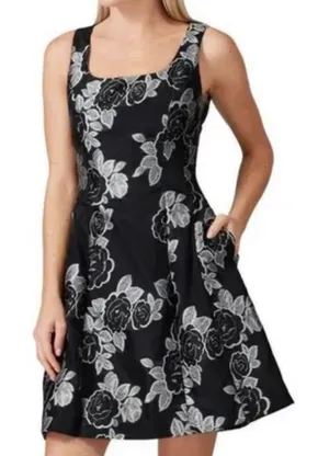 Prabal Gurung jacquard black floral minidress w pockets thumbnail 1