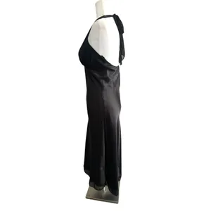 Vintage BMoss‎ Dress Black Midi Halter Dress 6 Babydoll Y2K Whimsigoth Goth Hoco thumbnail 3