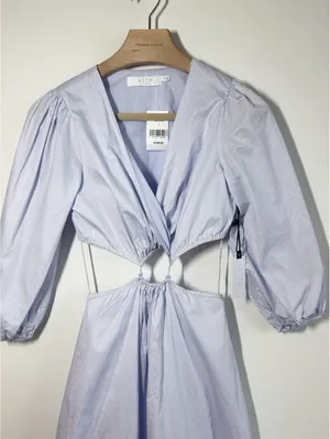 ASTR The Label Rosewood Cutout Waist Midi Dress Light Blue Size S NWT thumbnail 5