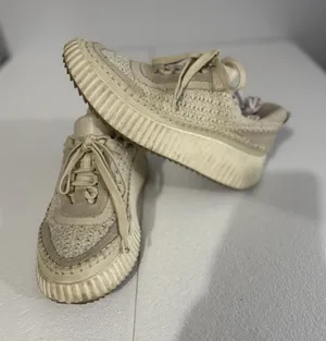 Dolce Vita Dolen Womens Shoes Beige Knit Sneakers Chunky Low Top Fashion‎ US 8 thumbnail 1