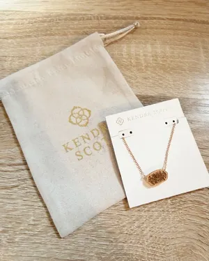 NWT Kendra Scott Gold Iridescent Drusy Necklace NEW * thumbnail 1