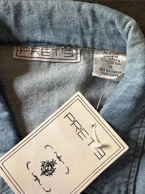 Women’s Vintage Sleeveless Light Wash Denim Vest with Frayed Edges Size M NOS thumbnail 8