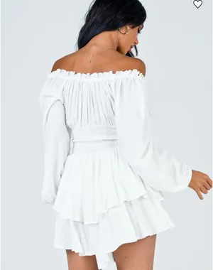 Princess Polly Love Galore White Long Sleeve Romper thumbnail 4