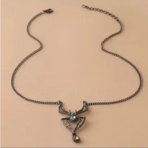 Faux Crystal‎ Spider Halloween Pendant Necklace Gothic Unisex Jewelry thumbnail 6
