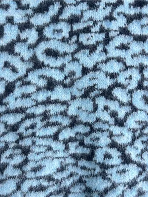 &merci Blue Patterned Fuzzy Knit Vest with Gold Buttons small thumbnail 4
