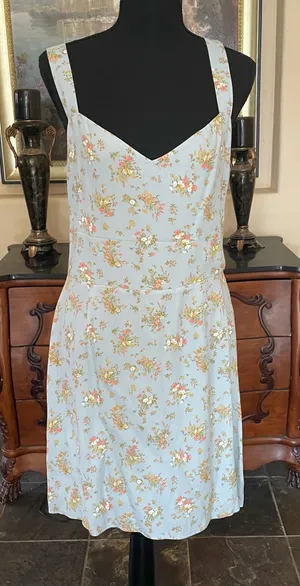 Reformation Humphrey light blue floral mini sundress thumbnail 1