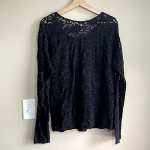 Solange sheer lace long sleeved pullover black shirt women's 26/28‎ nylon grunge thumbnail 5