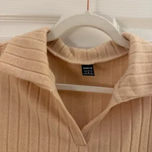 SheIn Cream Midi Fleece Texture Collared Dress Small thumbnail 4