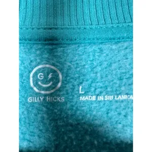 Gilly Hicks Sweatshirt Womens Large Turquoise Oversized Smiley Face Crewneck thumbnail 5