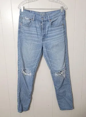 American eagle jeans high rise girlfriend blue size 6 thumbnail 1
