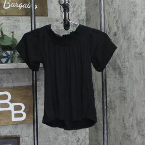 Ultra Flirt Juniors Off-The-Shoulder Peasant Top Black M thumbnail 2