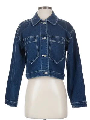 Abercrombie Cropped Blue Denim Jacket thumbnail 6