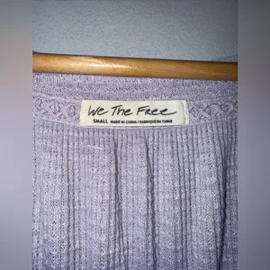 We The Free Free People‎ Must Have Henley Waffle Knit Long Sleeve Top in Lilac Size Small thumbnail 3