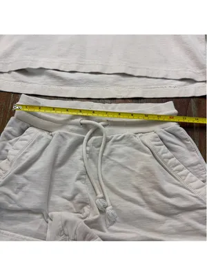 beardedgoat Womens XS/S Off White French Terry Hoodie Shorts Lounge Matching Set thumbnail 14