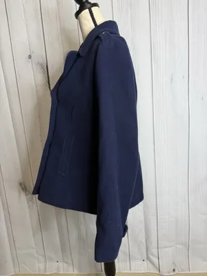 Crown & Ivy Double Breasted Navy Blue Pea Coat Pockets Women’s Sz M thumbnail 11