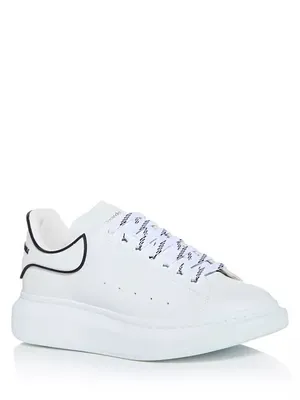 Alexander McQueen White Leather Sneakers with Black Trim thumbnail 2